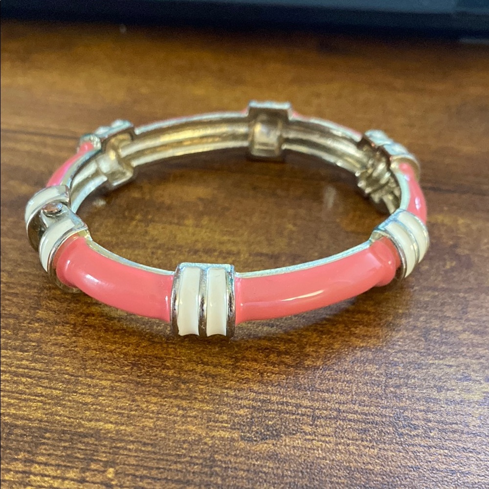 FORNASH Pink Fashion Jewelry - Enamel Hinged Bracelet